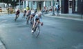 Professional Women Bicycling Racers Competing Royalty Free Stock Photo